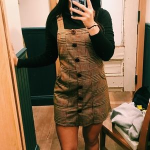 Urban Outfitters plaid overall dress